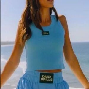 Daily Drills Ribbed Tank - Blue